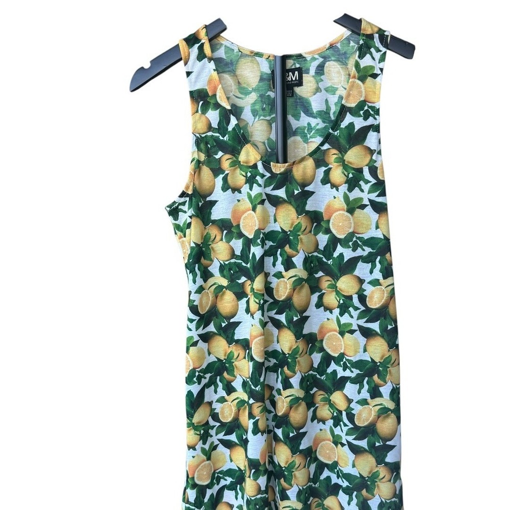 Camila and Marc Lemon Print Sleeveless Dress Size 6 Euro Summer Fruit Print